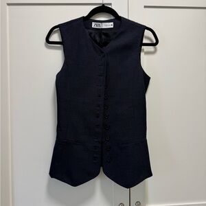 Zara Midnight Black Sleeveless Vest